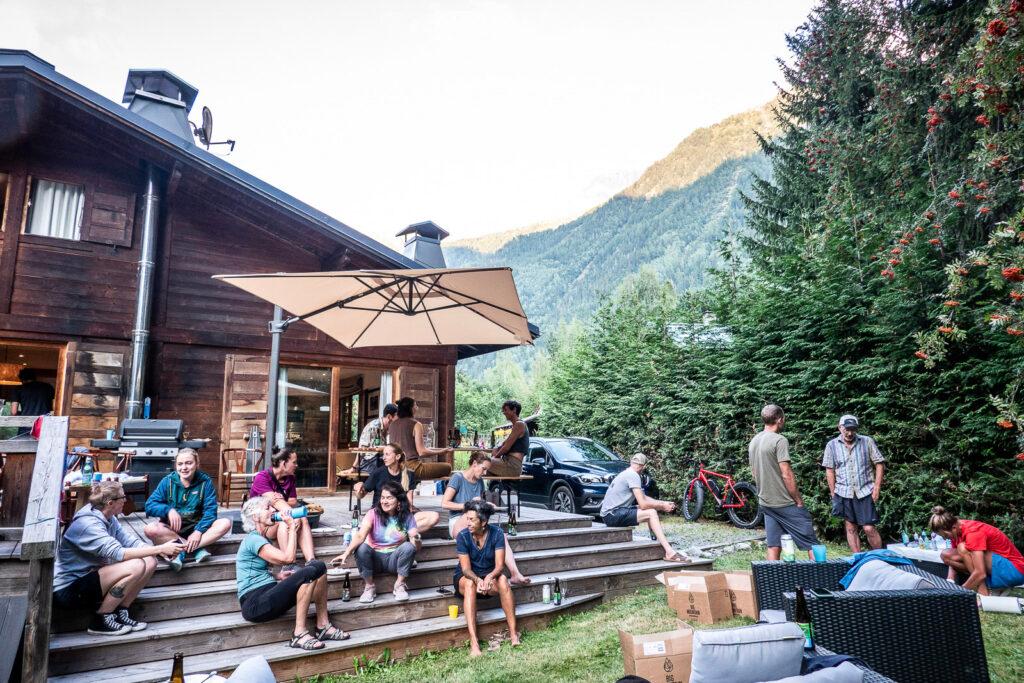 Patio vibes at The Hub in Chamonix Sud.