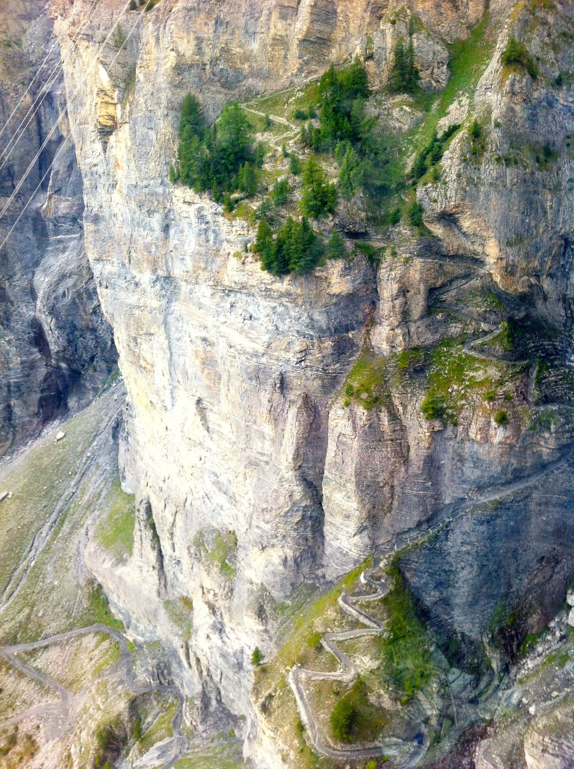 The route, as seen from the tram ride down. Look in the lower left. And the bottom. And the middle right. And the top. Who designs these trails, anyway?