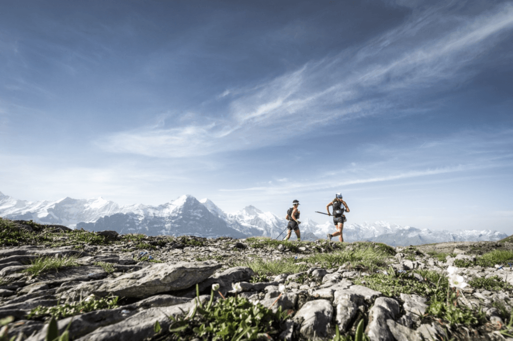 Look up-- it's a stunning view-- but keep an eye on the trail, too! (Photo courtesy of Eiger Ultra.)