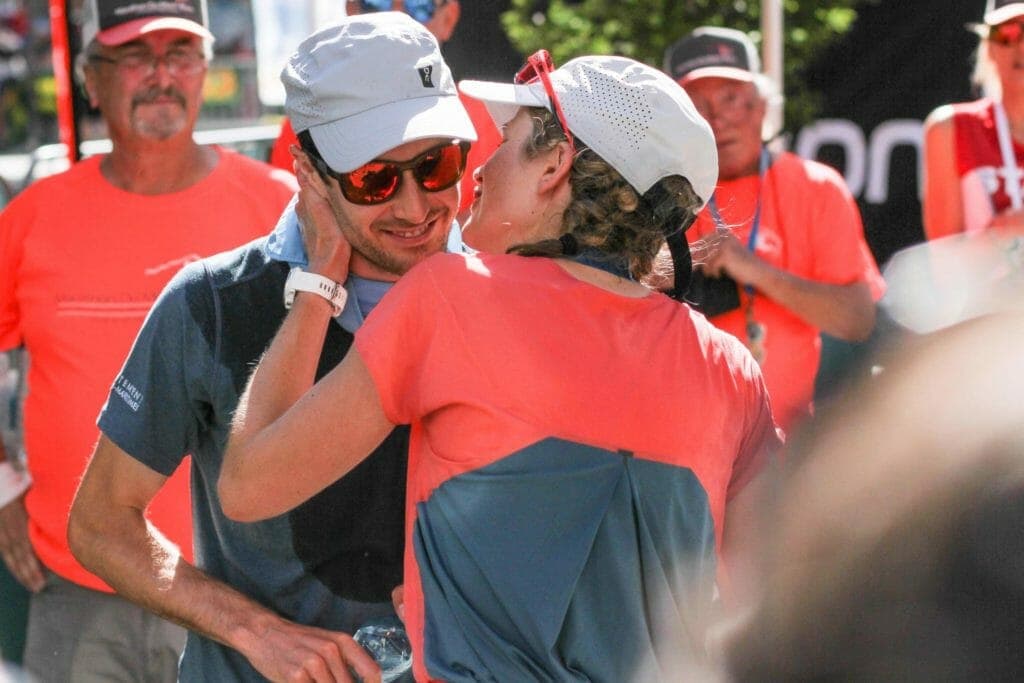 Katie and Germain after finishing 90k