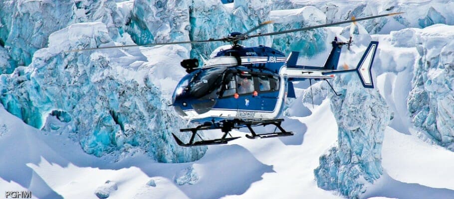 Helicopter in the alps