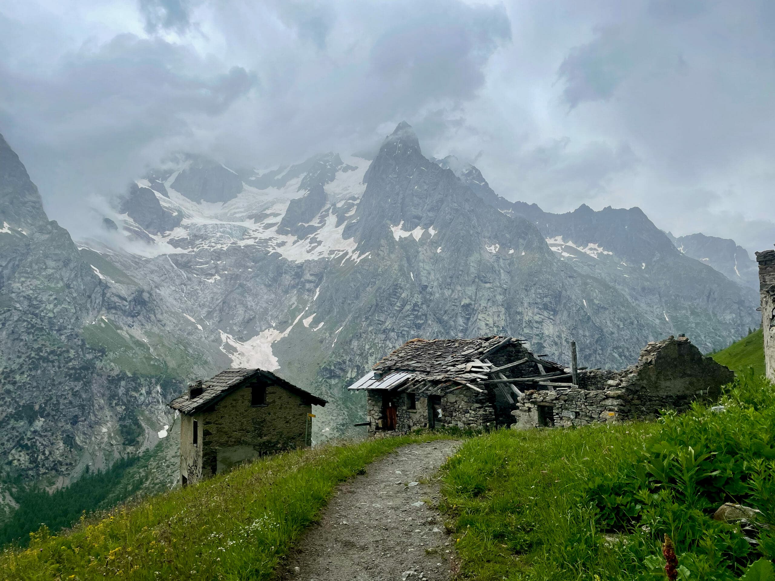 old chalets along the Tour du Mont Blanc