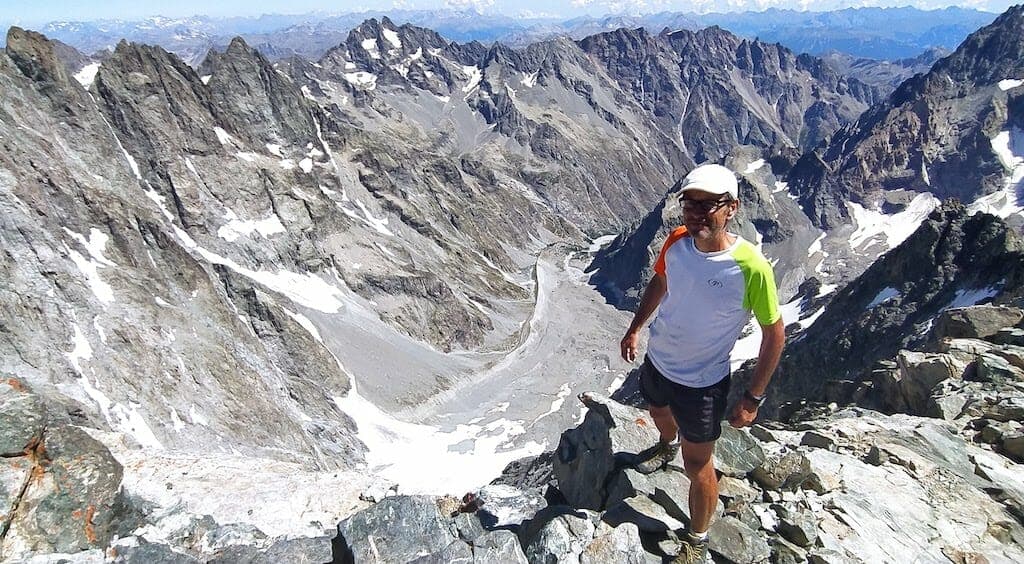 Gideon Zadoks above the Glacier Noir in the Ecrins National Park, France