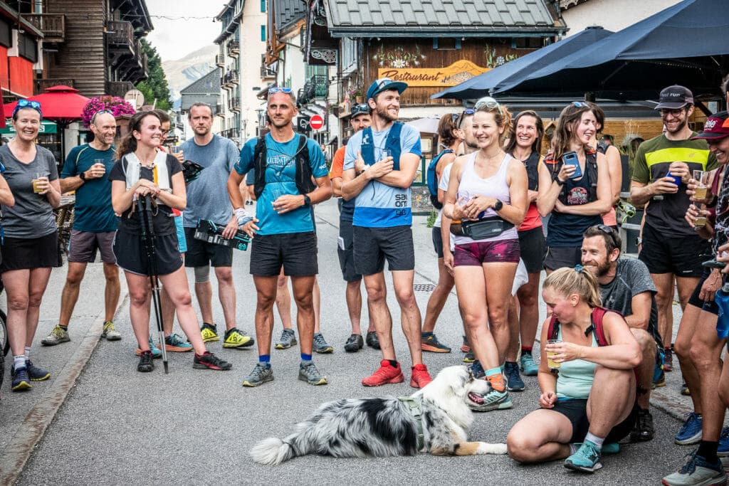 Big Mountain Trail Club outside Big Mountain bar, Chamonix