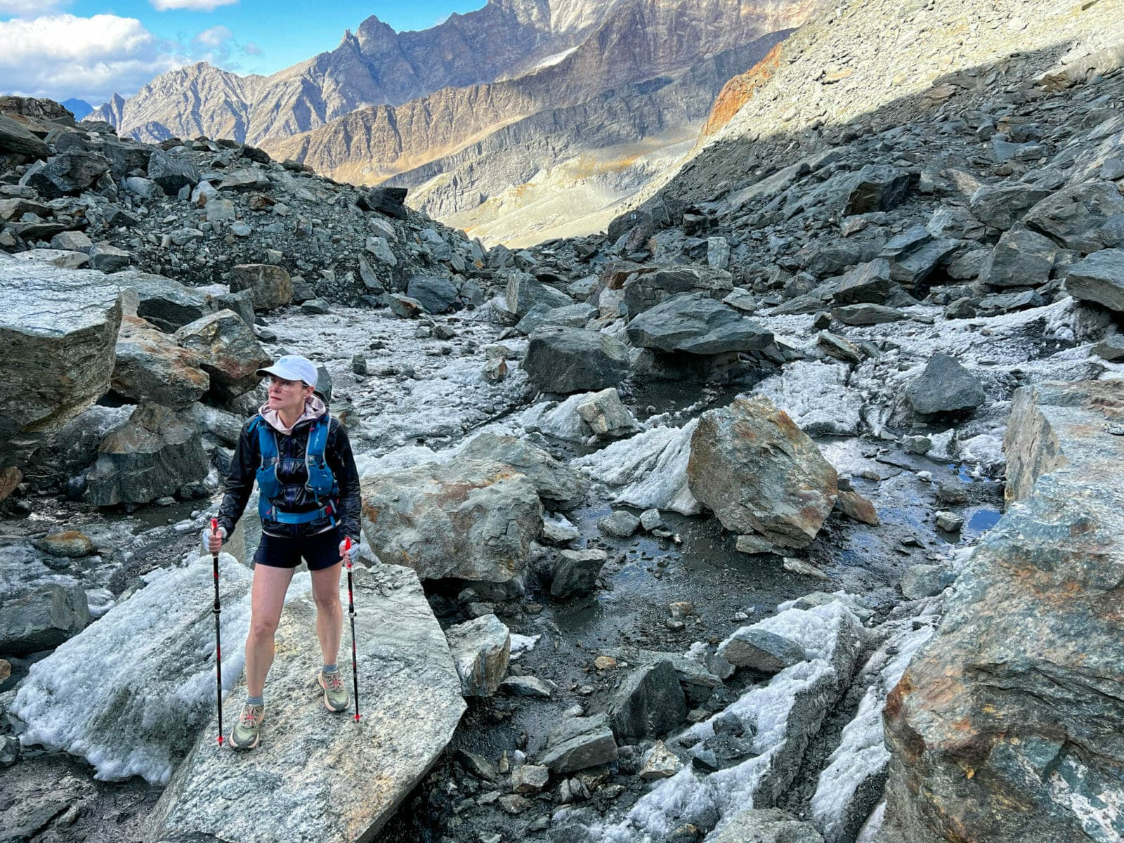 rock debris on the Via Valais