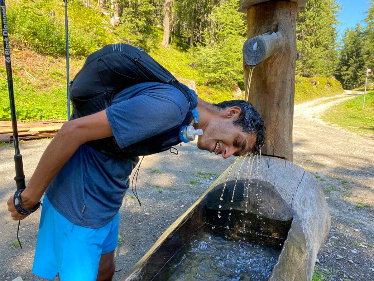 dunking in fountain