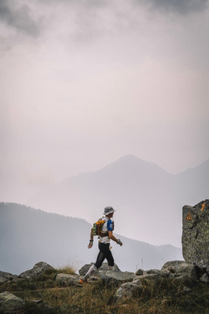 Trail runner on Tor des Geants