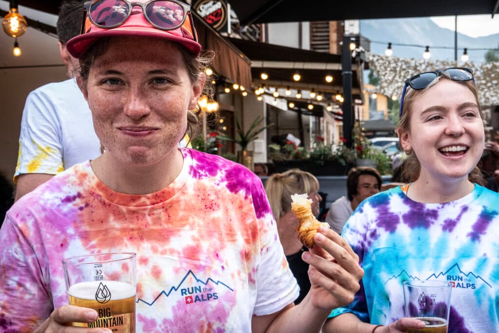 eating food in the alps, croissants and running