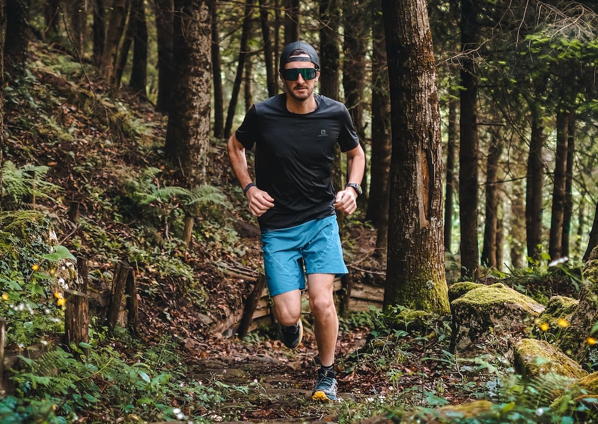 Antonio Positano, running in forest in the Apennines, Italy