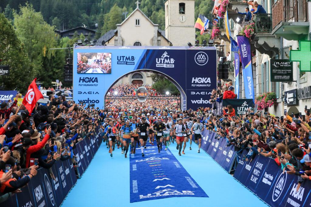 the start of UTMB in Chamonix