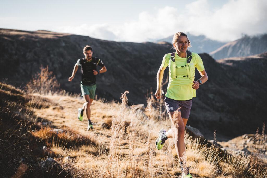 katie schide trail running with Germain