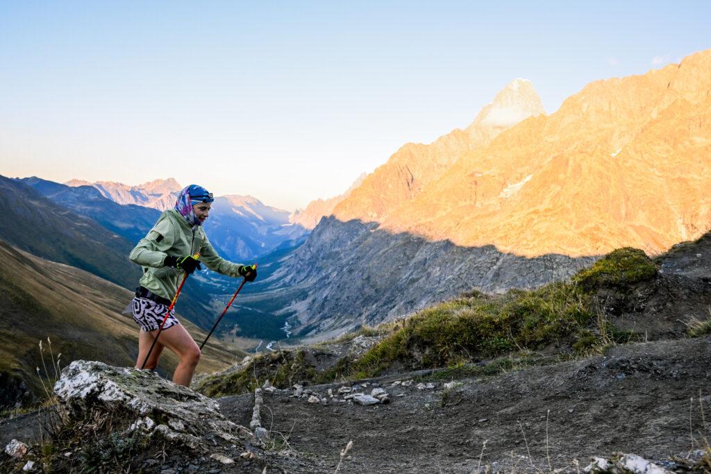 Katie Schide on her way to winning UTMB 2022.