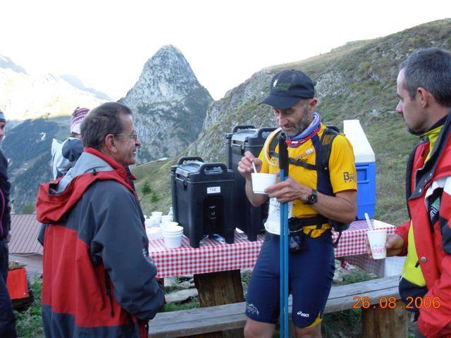 Racing UTMB in 2006, at the Bertone aid station above Courmayeur