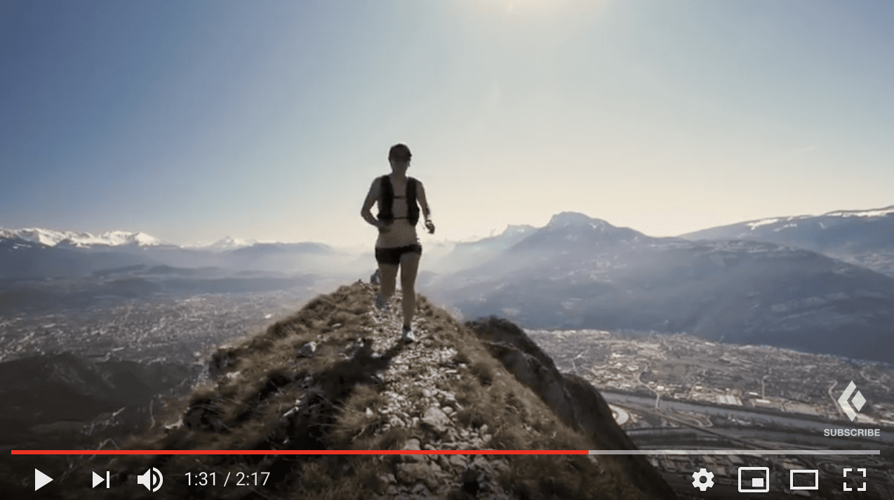 Movie of Black Diamond skyrunner and Run the Alps ambassador Hillary Gerardi, trail running in the French Alps near Grenoble