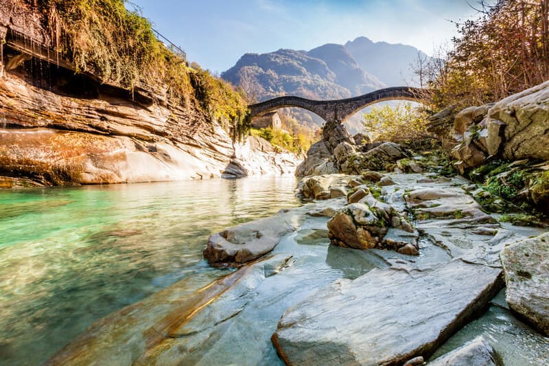 A Roman bridge in Val Verzasca, Ticino