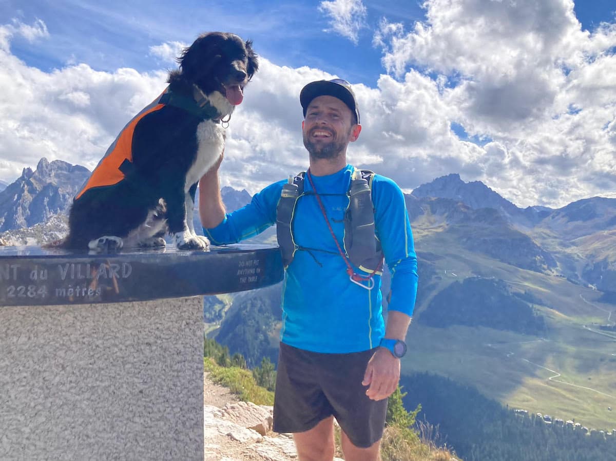 Run the Alps Guide David Williams with his favorite running companion (Courtesy Photo).