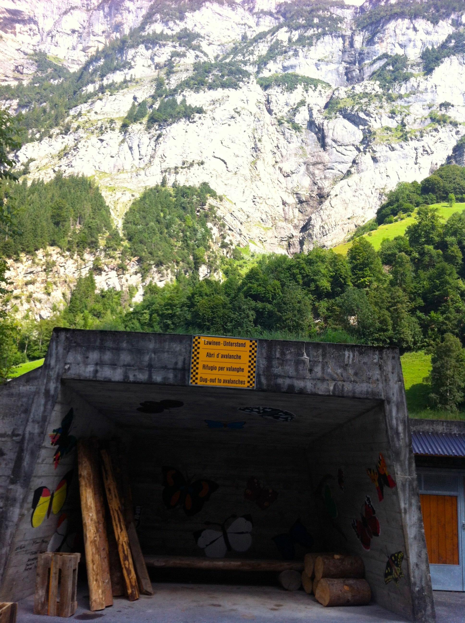 Some towns have bus stops for their kids.  Stechelberg has avalanche shelters.