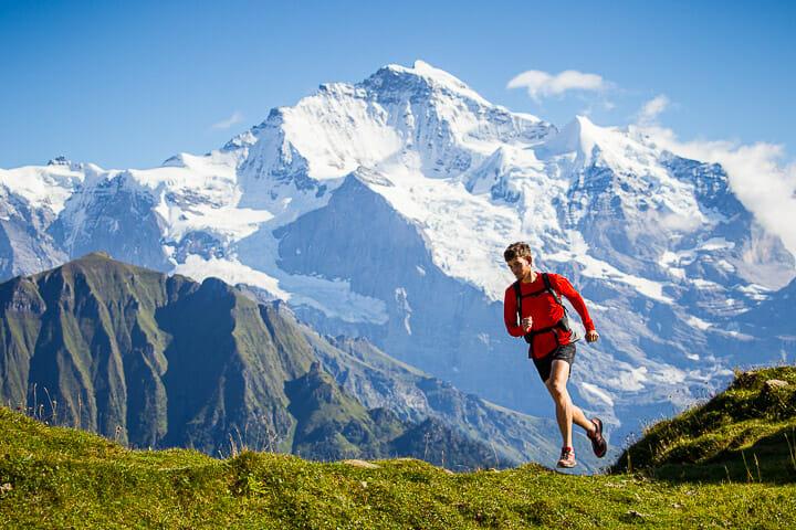 Run the Alps' Jim Maddock cruises through the Berner Oberland. Not all of us go that fast! (Jim placed 9th in last summer's 30k-length edition of the Ultraks trail race in Zermatt.)