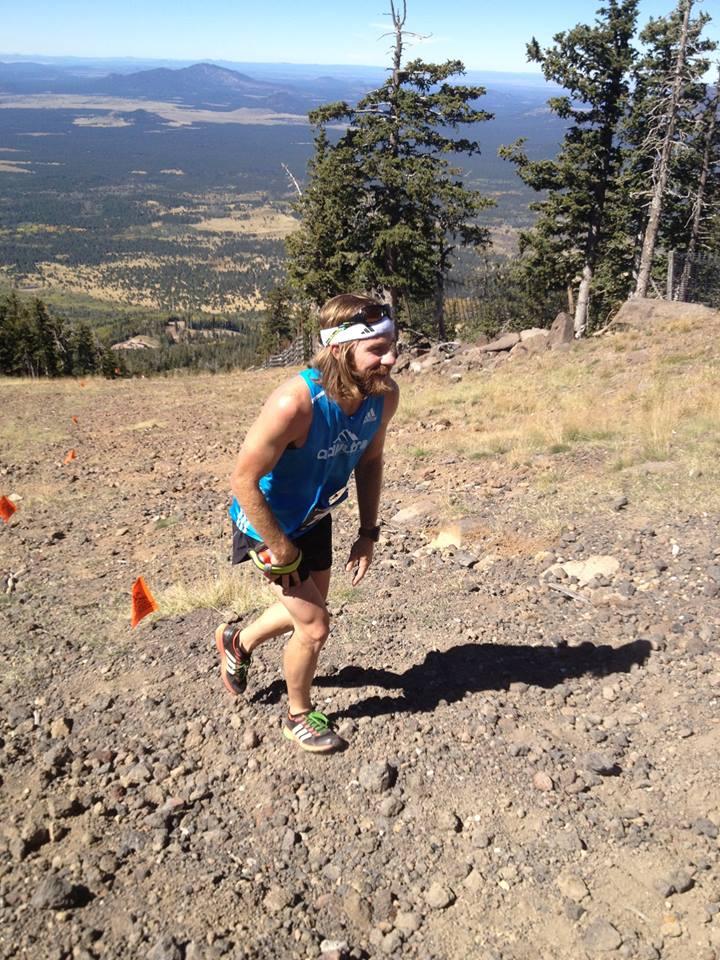 Brian on his way to 3rd place in the October, 2014 US Skyrunning Vertical Kilometer race, in Flagstaff, AZ.