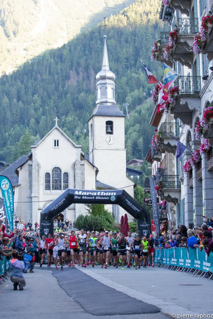 And.... they're off. Racers depart Chamonix for the mountains in the Marathon du Mont-Blanc