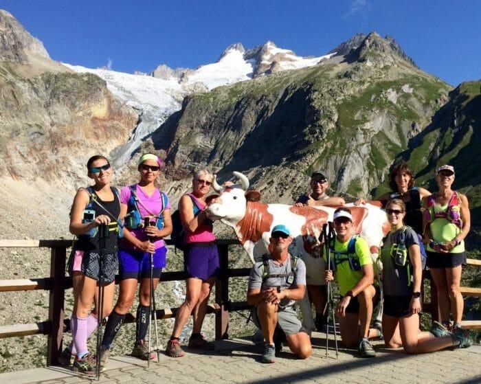 Our August Tour du Mont-Blanc crew tried to enlist a resident of Rifugio Elena to run with them... without success. (Photo by Simon Conroy.)