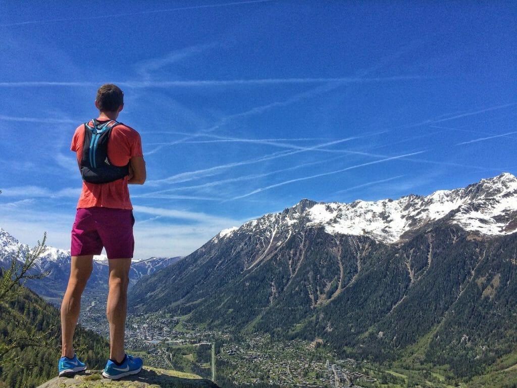 Craft team runner David Laney takes in the view of Chamonix valley