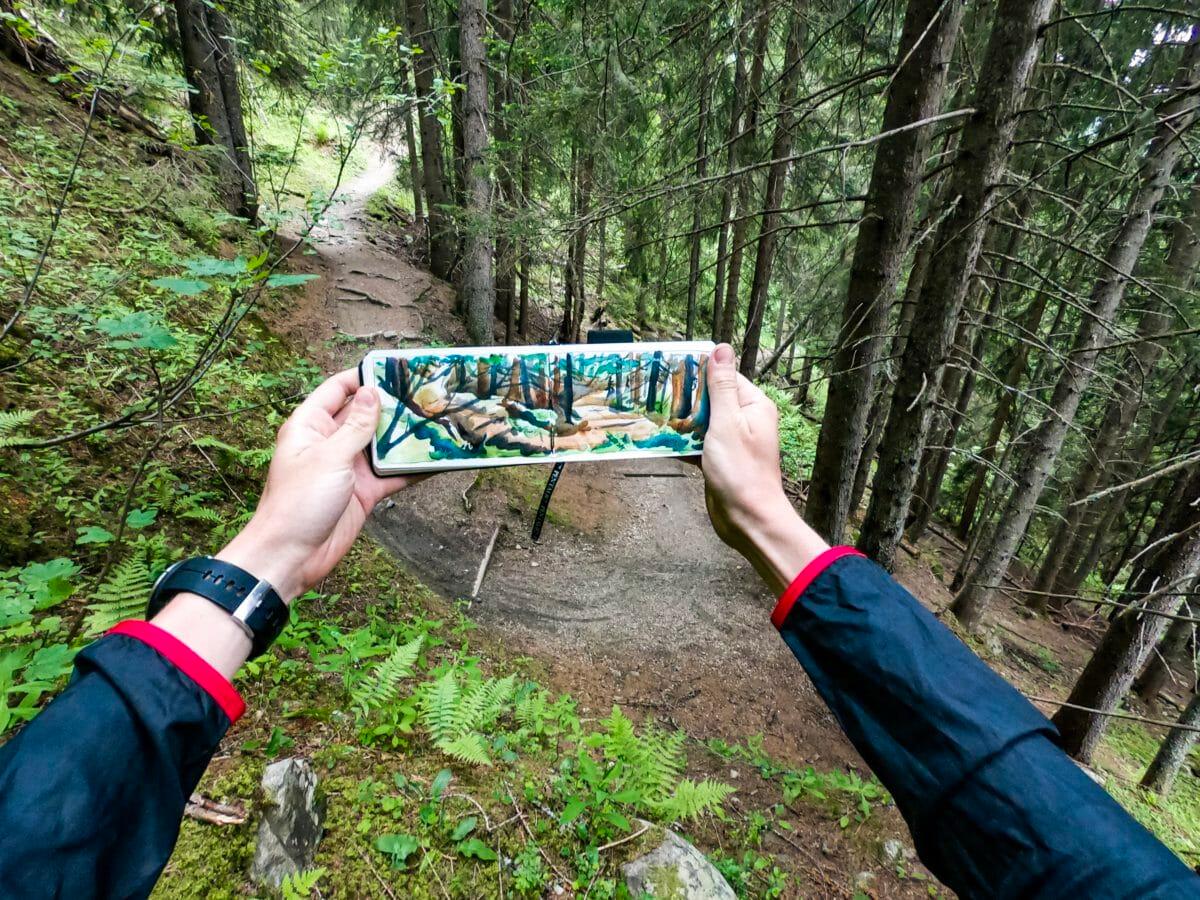 Max Romey painting of trail switchbacks (Photo: Max Romey)