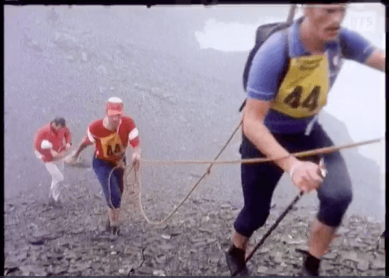 Dents Du Midi trail race, which starts in Champéry in Valais, Switzerland, here in 1975.