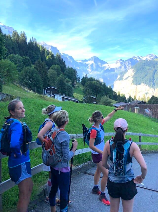 Emily guiding a group on the way to Lauterbrunnen in the Bernese Oberland
