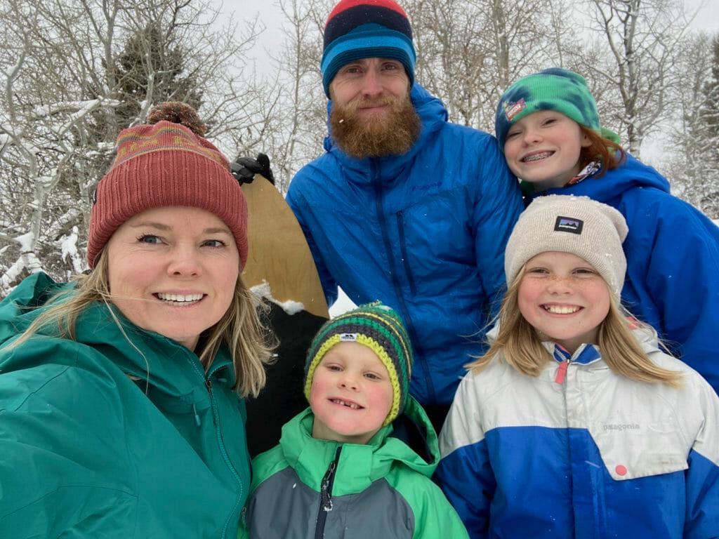 Patagonia Trail Runner Luke Nelson with his family outside