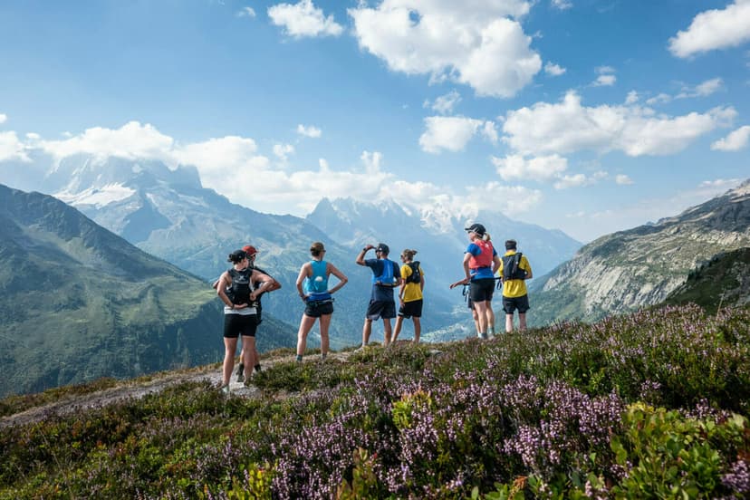 People running in the Alps