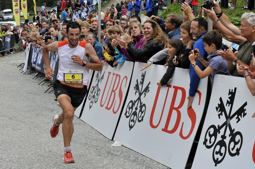 Kilian Jornet racing Sierre Zinal in 2014
