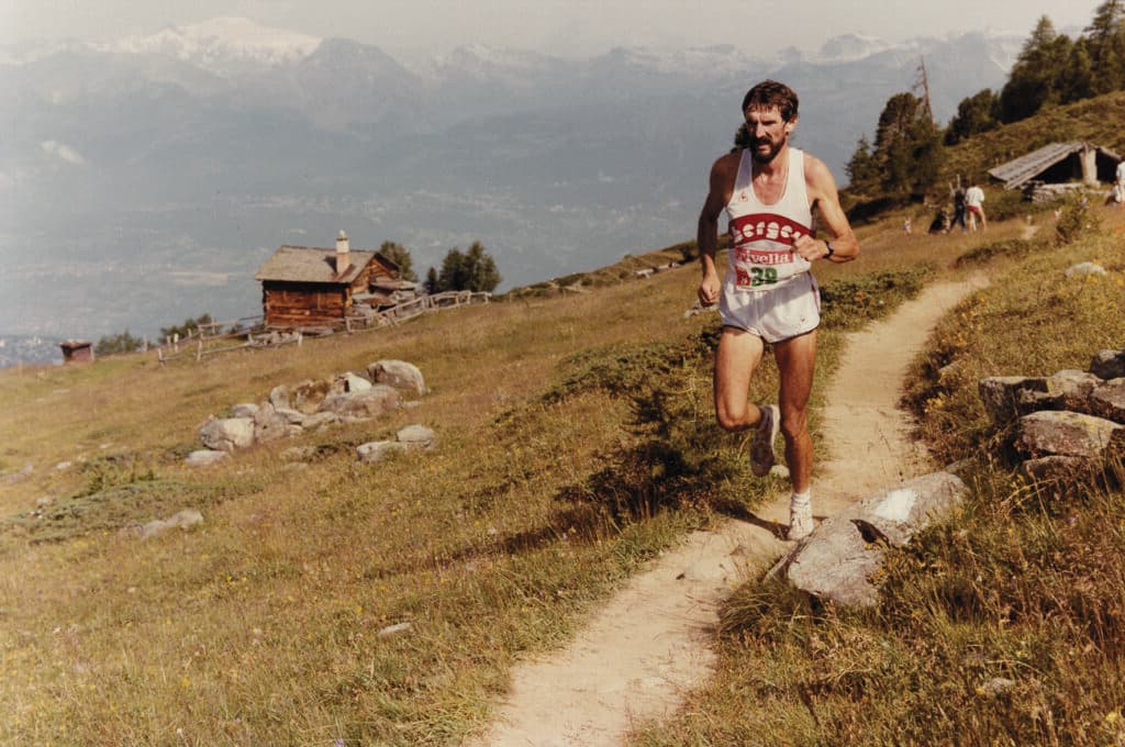 Runner racing in Sierre Zinal