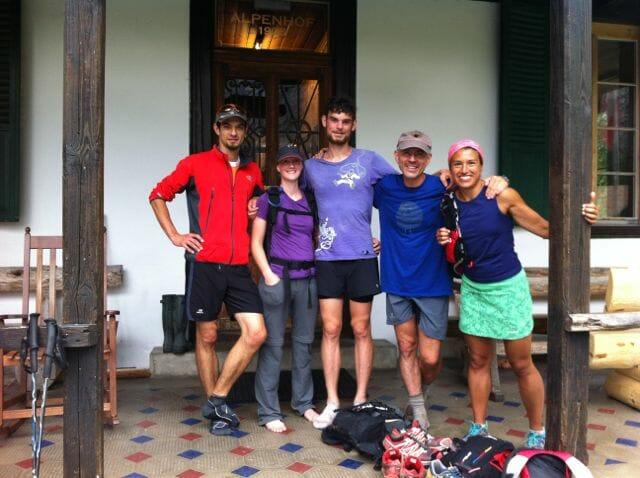 Some of the Run the Alps crew, after a great day of trail running exploits.