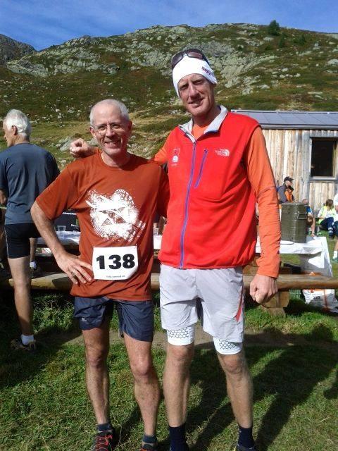 Chris and I after the Fully-Sorniot trail race. That  long stride was a good advantage!