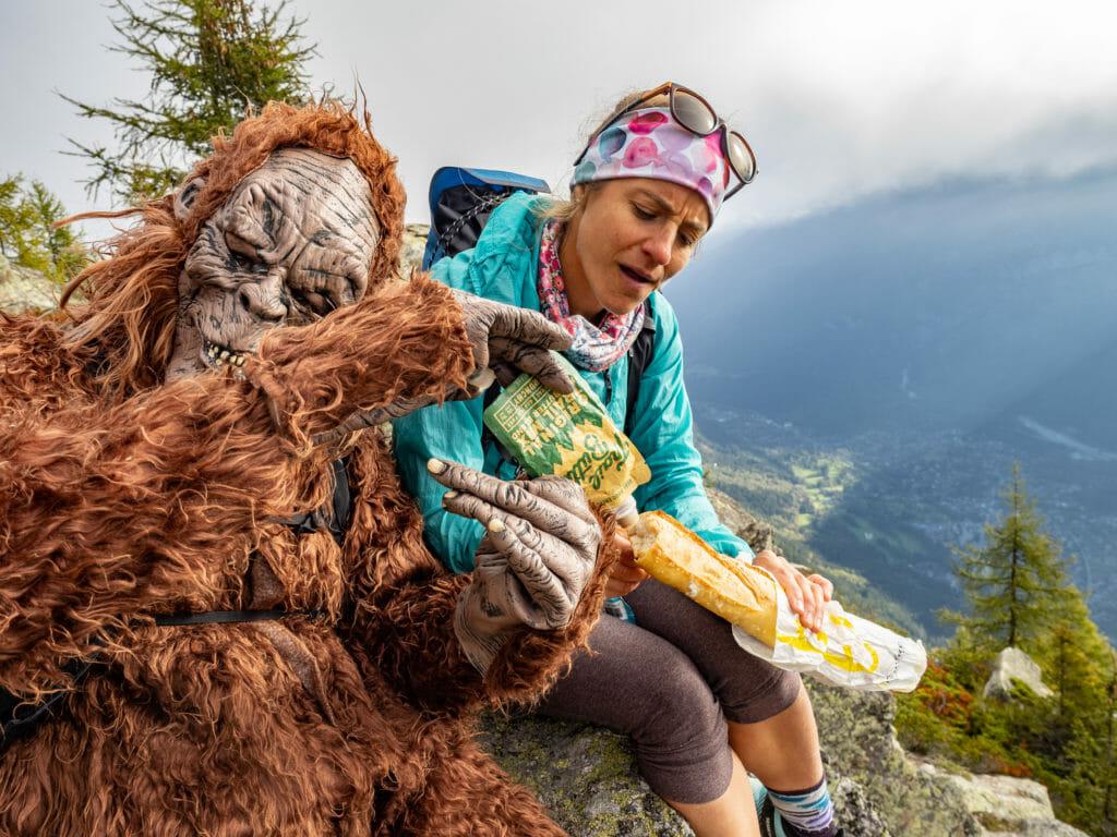 Bigfoot on the vertical kilometer in Chamonix, France with Trail Butter.