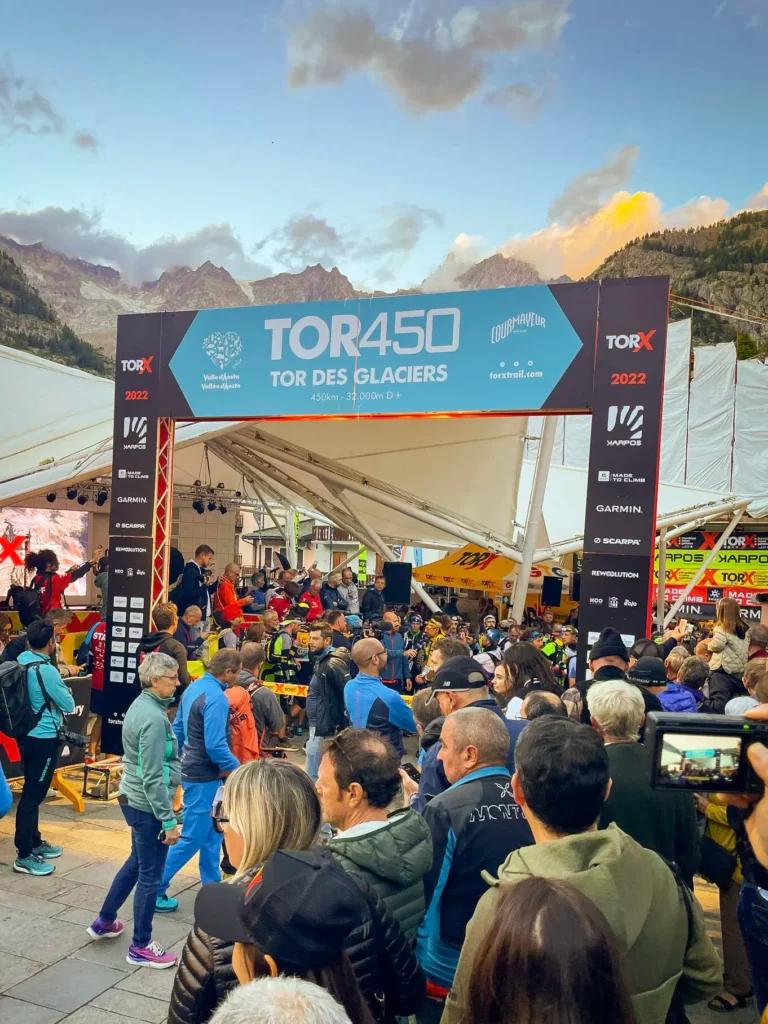 start line of Tor des Glaciers in Courmayeur, Italy