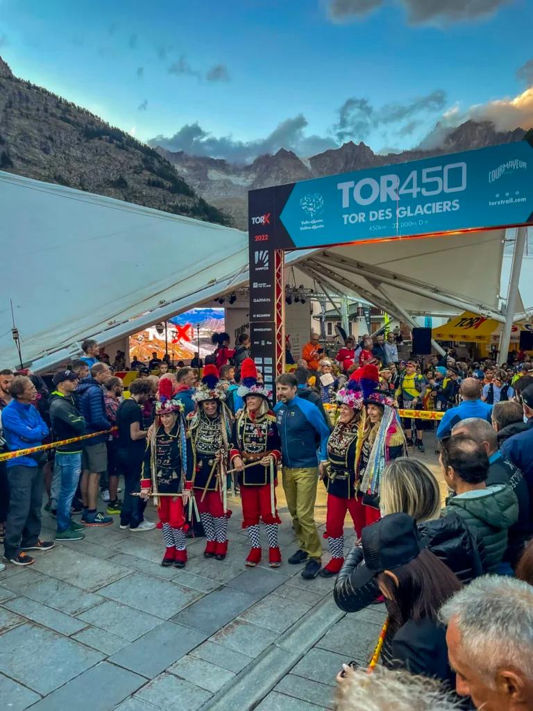 start line of Tor des Glaciers in Courmayeur, Italy