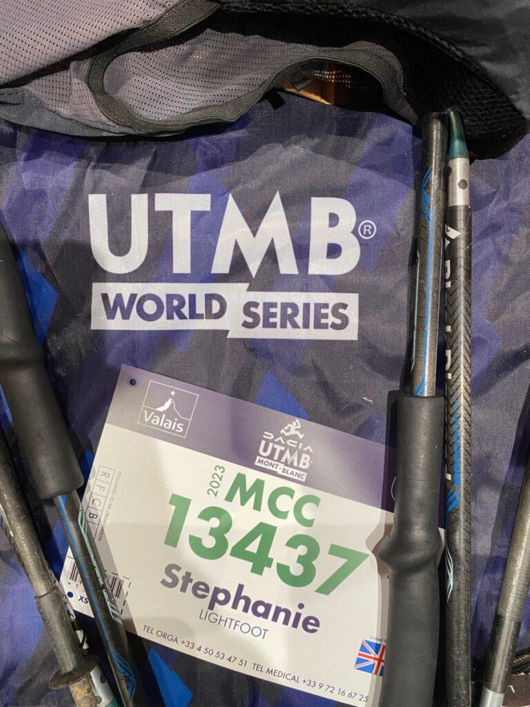UTMB MCC bib and poles
