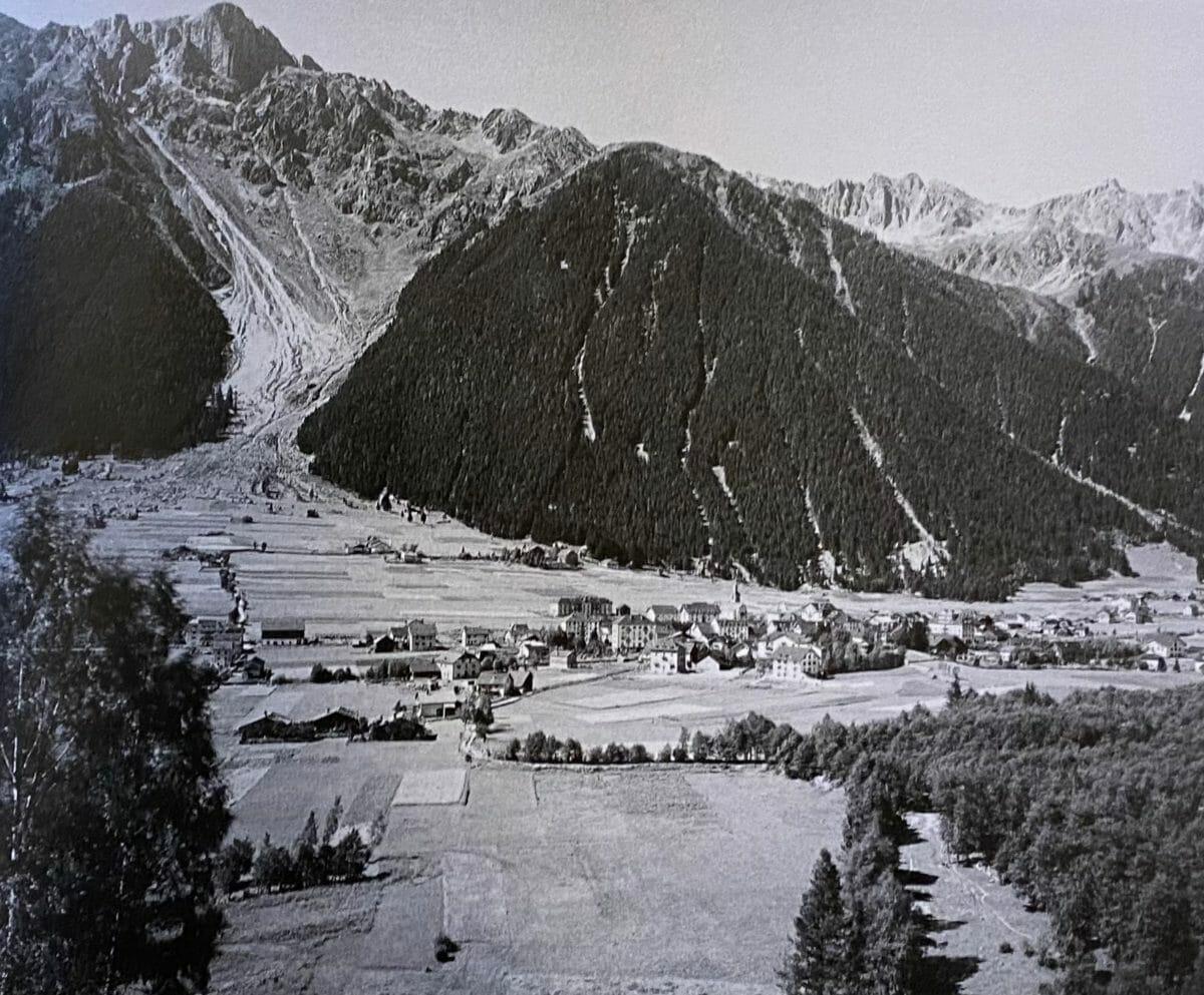 The Brevent as seen from Chamonix in a classic old photo
