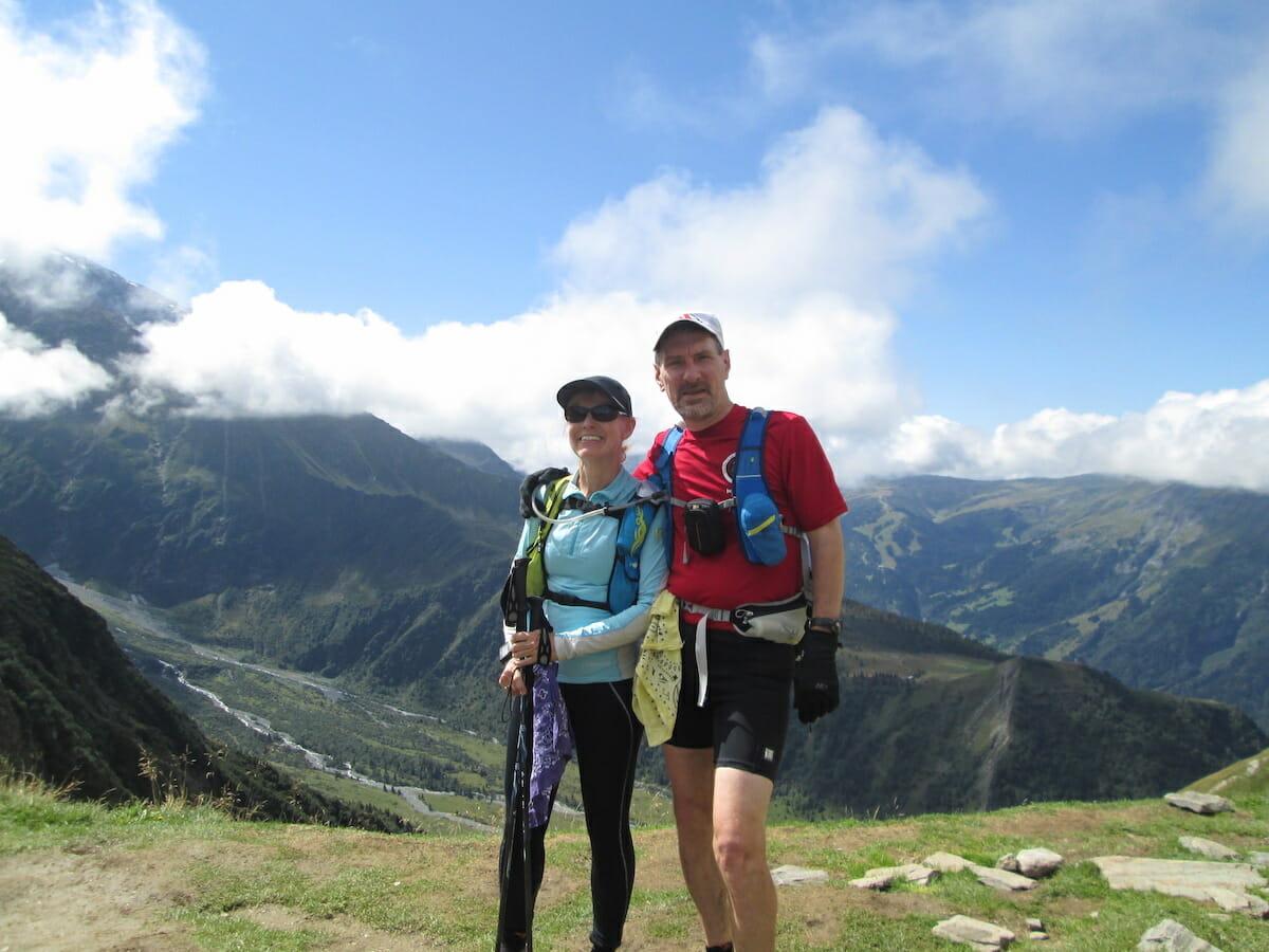 Burke Kaiser and friend on a self-guided Tour du Mont Blanc at Col du Tricot