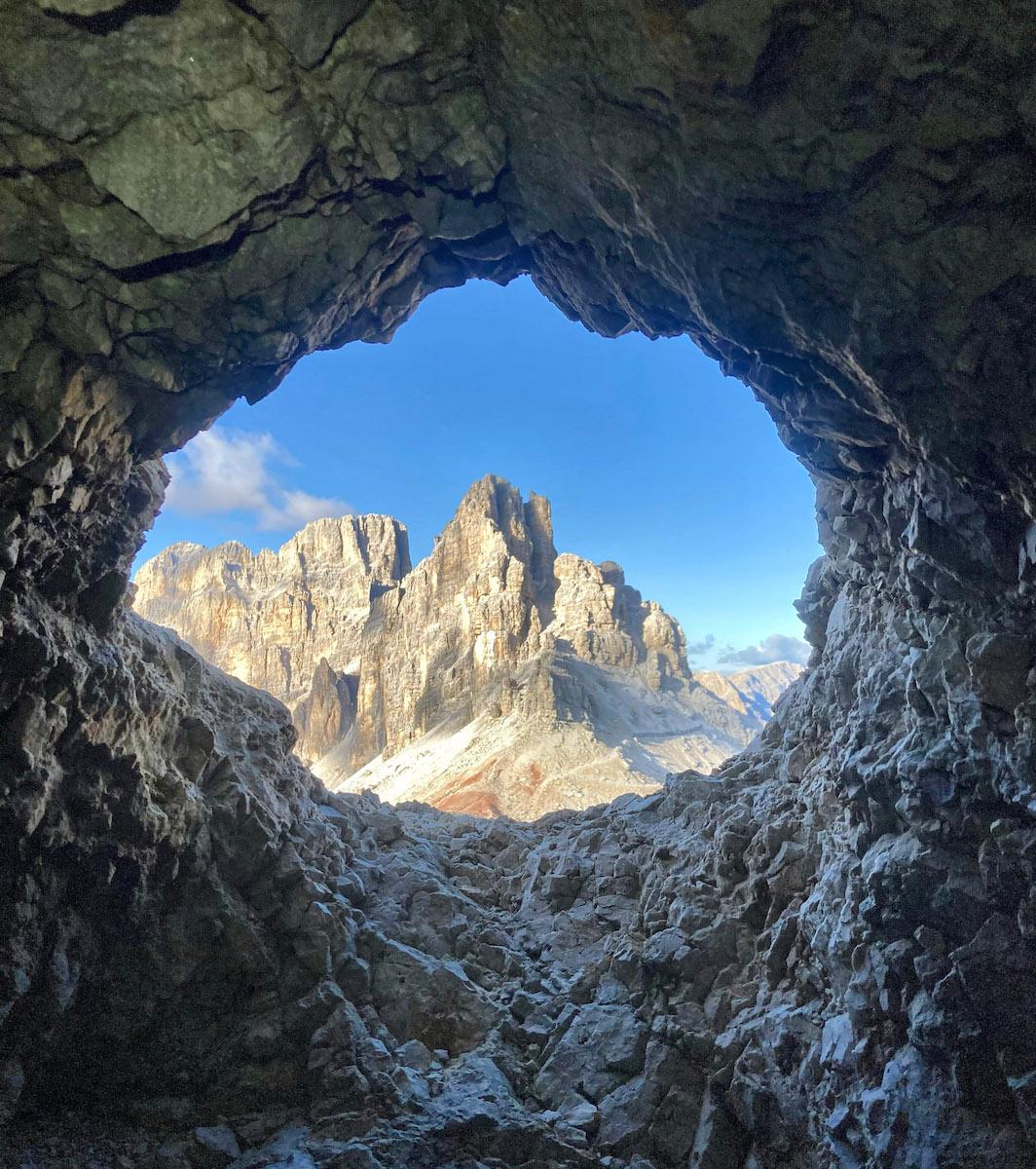 A WW1 tunnel in the Dolomites